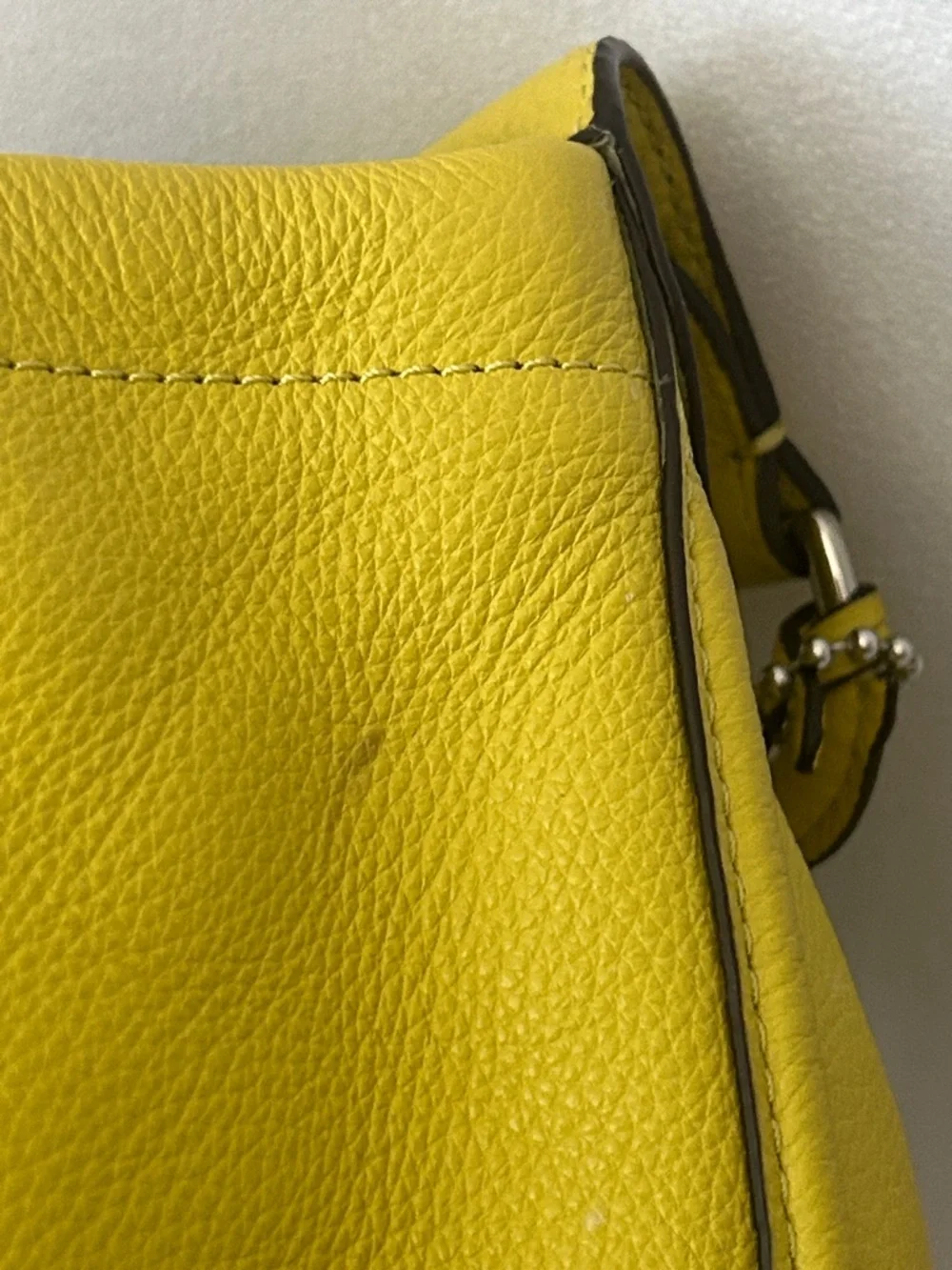 Coach Yellow Pebbled Leather Avery Hobo Tote Shoulder Bag with Purse Charms🌻🌻 - Picture 12 of 12
